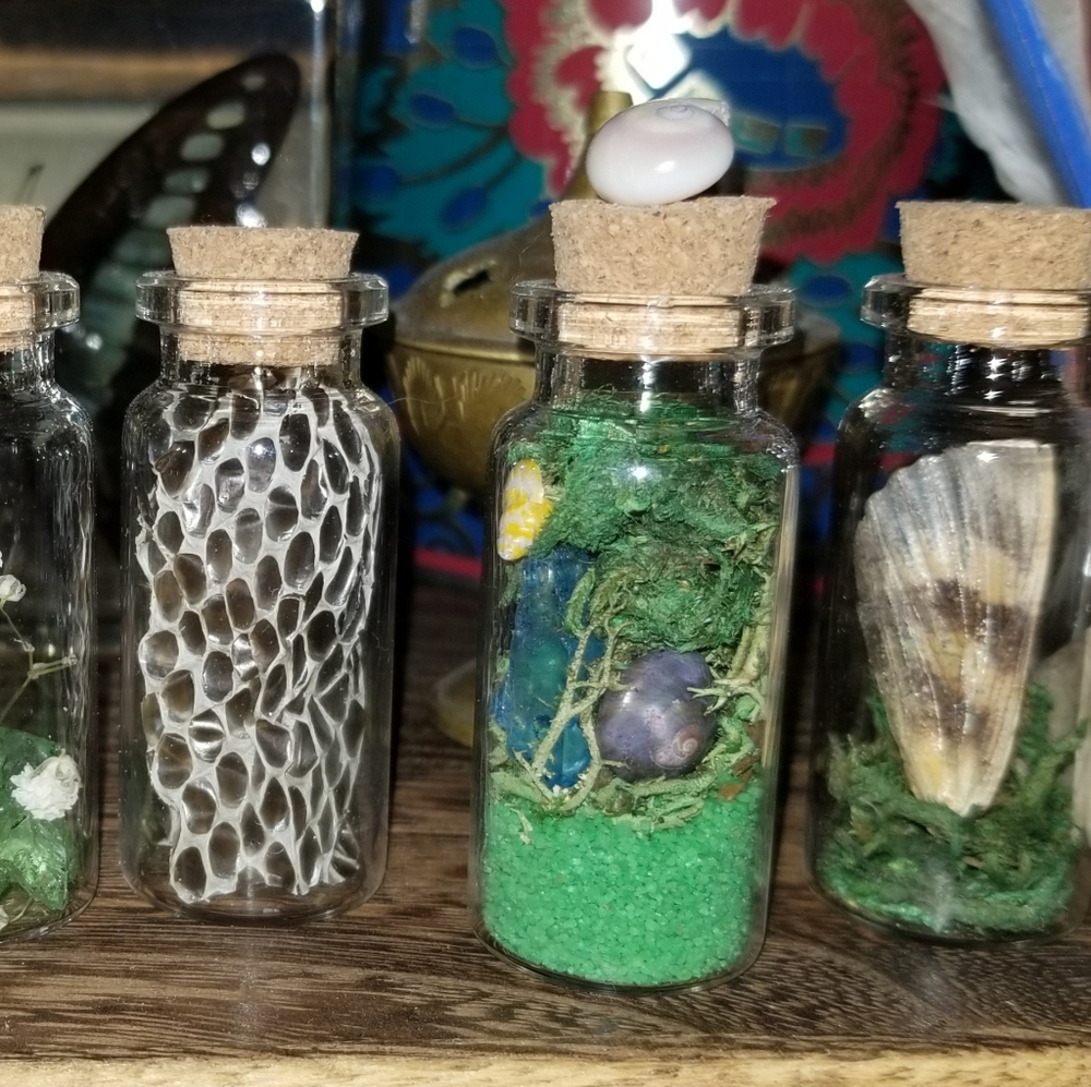 Mini Glass Spell Bottle - set of 3